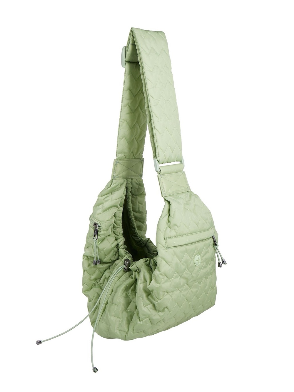 Quilted Top Paw Sage Green Shoulder Bag - Pet Carry Bag